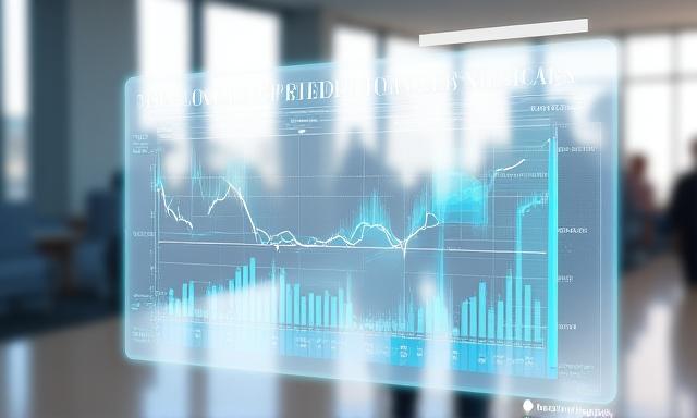 A holographic dashboard showing predictive sales trends